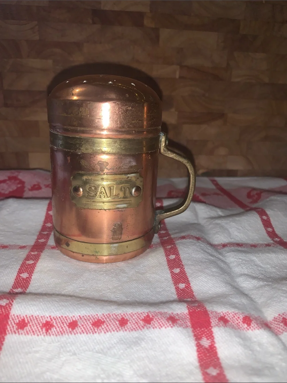 Copper Salt and Pepper Shakers Set - Vintage Style